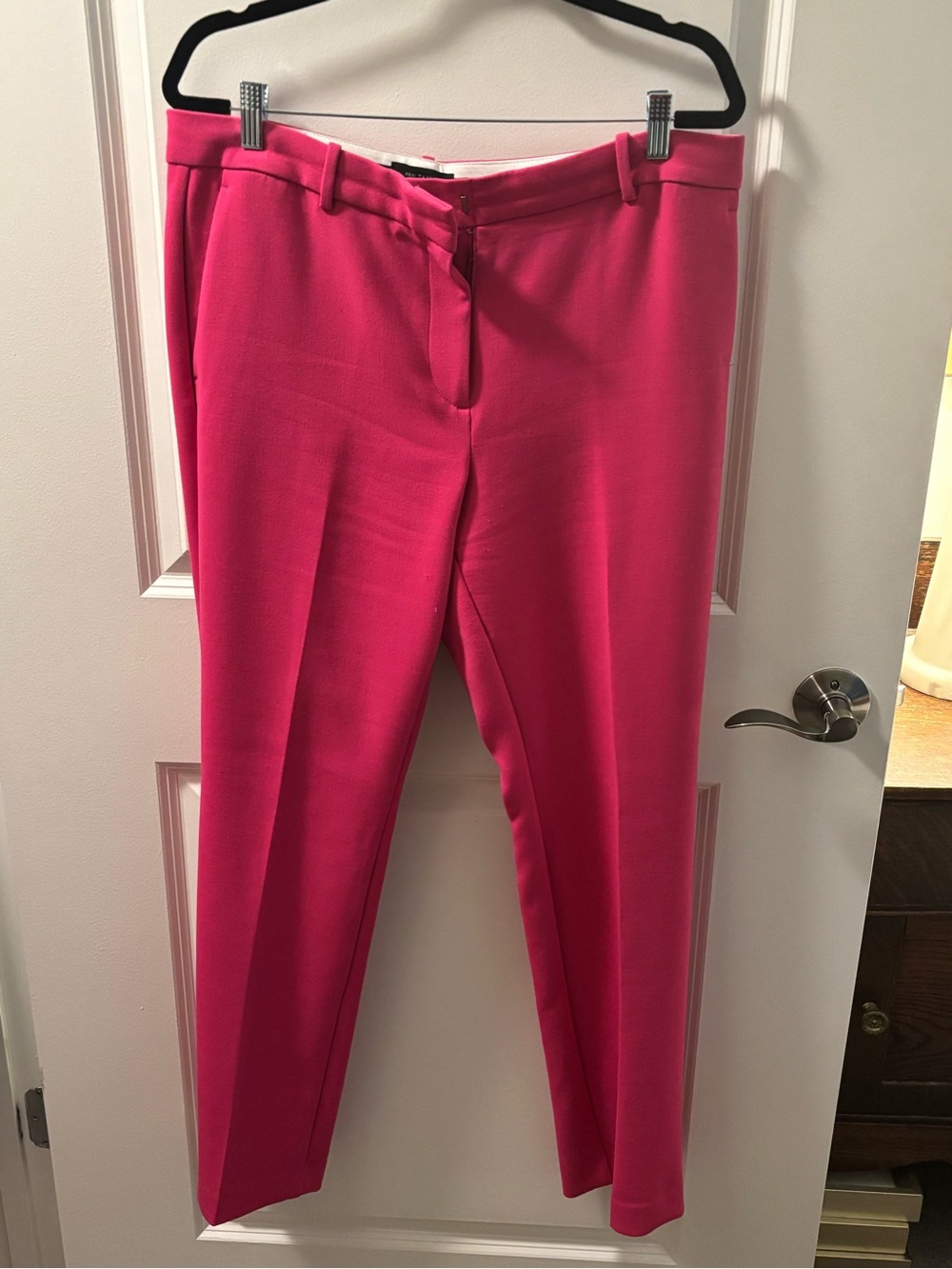 Ann Taylor Bright Pink Tailored Straight-Leg Trousers